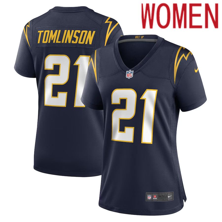Women Los Angeles Chargers 21 LaDainian Tomlinson Nike Navy Retired Player NFL Jersey